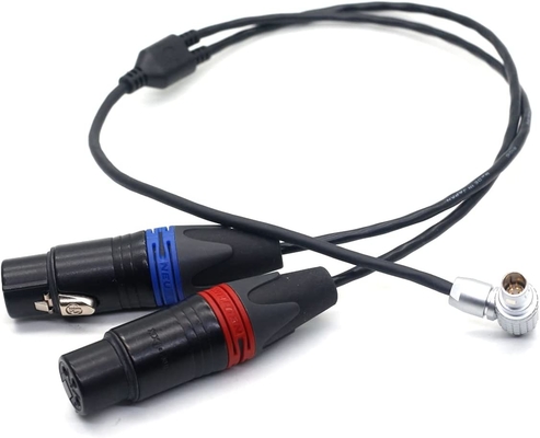 Arri Alexa Mini LF cabo de áudio XLR 3 pin para o ângulo direito 0B 6 pin conector masculino áudio canal duplo