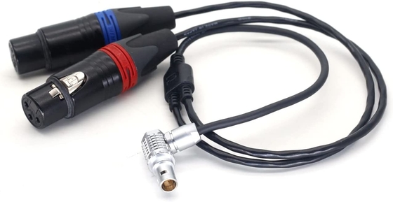 Arri Alexa Mini LF cabo de áudio XLR 3 pin para o ângulo direito 0B 6 pin conector masculino áudio canal duplo