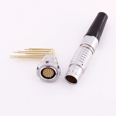 comprar os conectores fêmeas da série de Lemo B do contato do cotovelo 19pin para o PWB instalam ECG.2B.319.CLV fabricação em linha