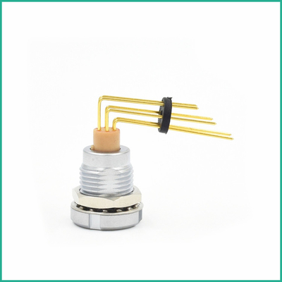pinos do circuito impresso do cotovelo dos conectores ECG da série de 6pin Lemo B com fixação de 2 porcas