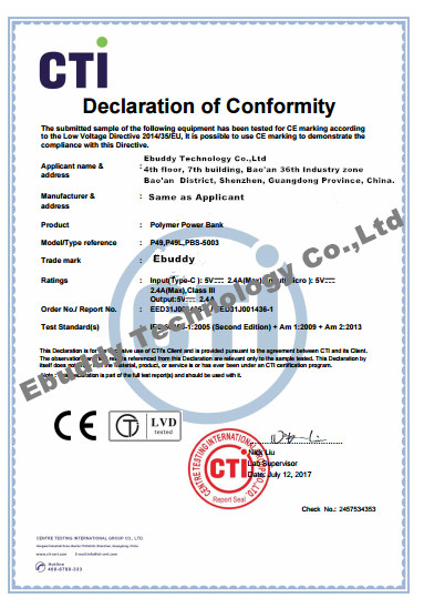 CHINA Ebuddy Technology Co.,Limited Certificações